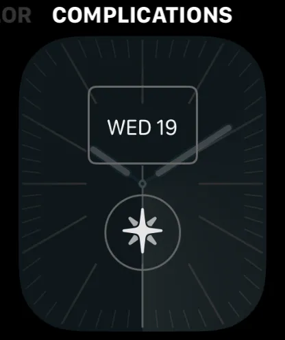 A circular complication on an Apple Watch